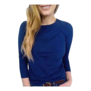 Vince Camuto Lightweight Navy Chevron Sweater